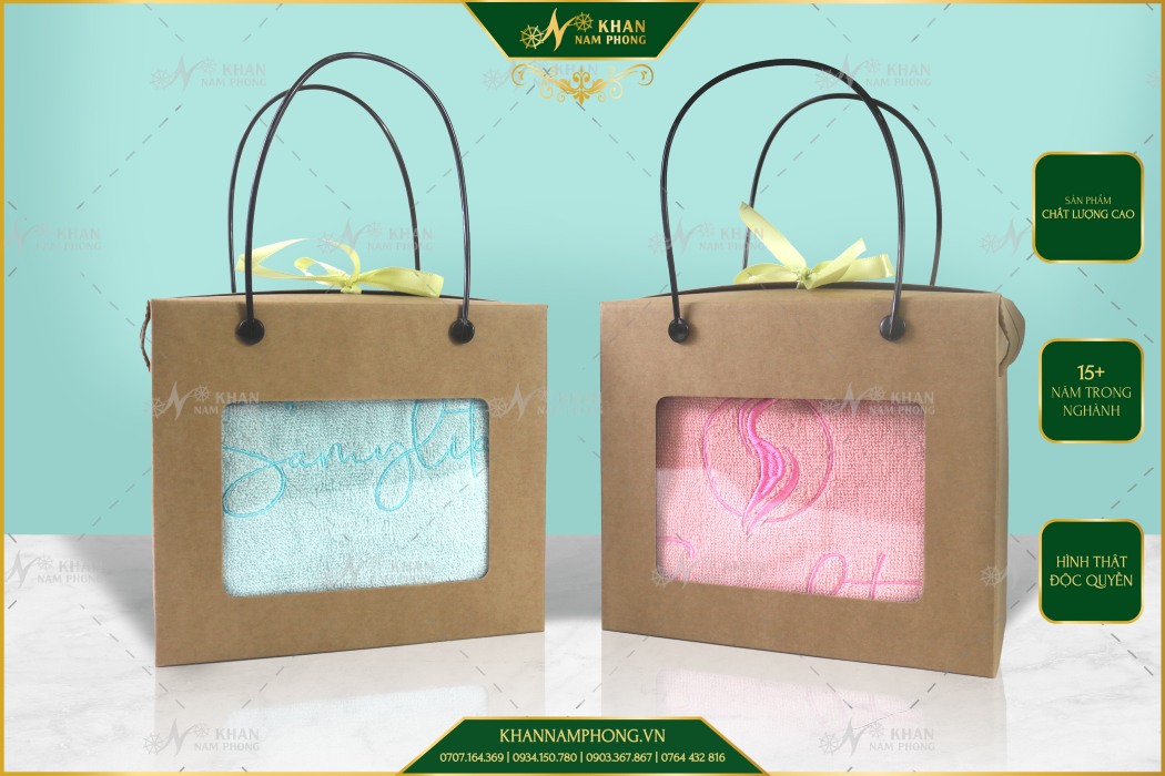 Khăn quà  tặng mẹ bầu cotton tự nhiên