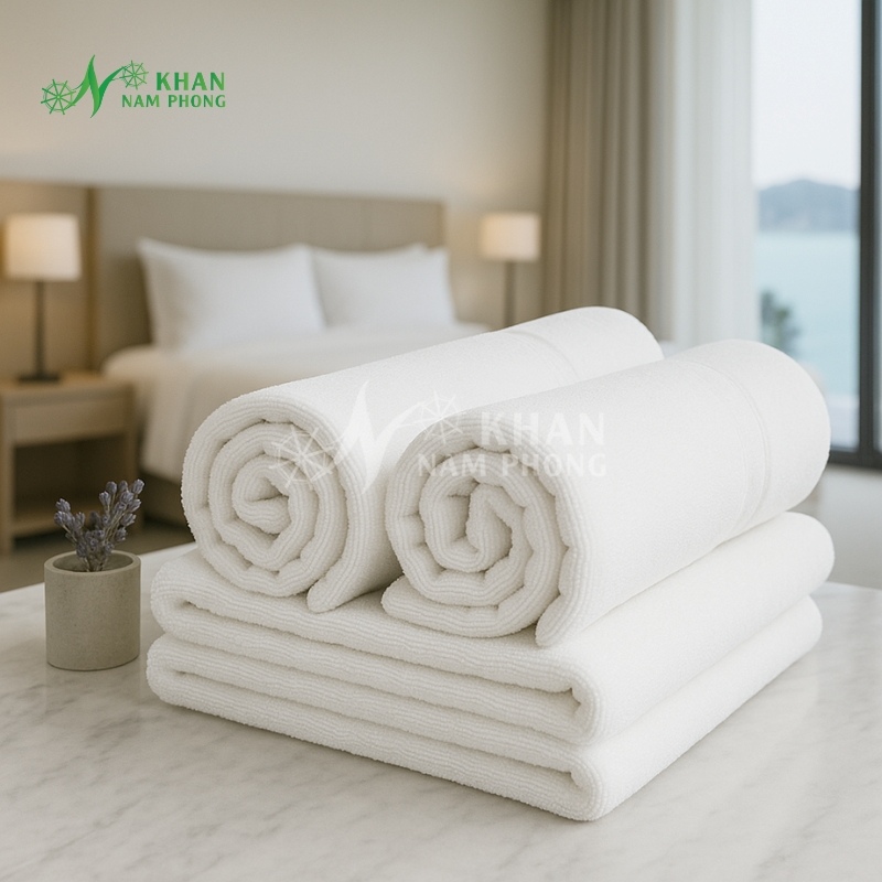 Khăn tắm khách sạn tại Hải Phòng chất liệu 100% cotton