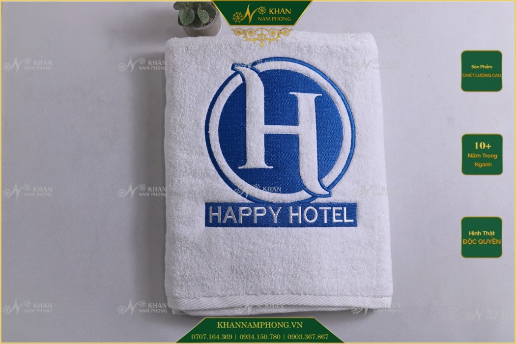 Khăn tắm khách sạn thêu logo tại Hải Phòng