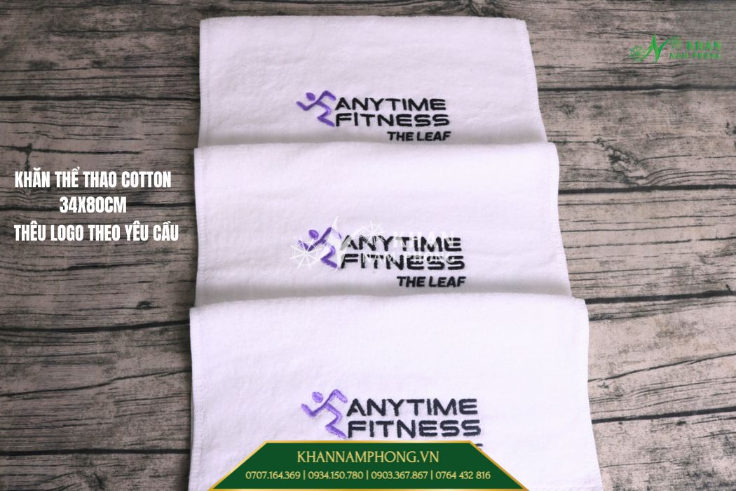 Khăn thể thao cotton thêu logo theo yêu cầu