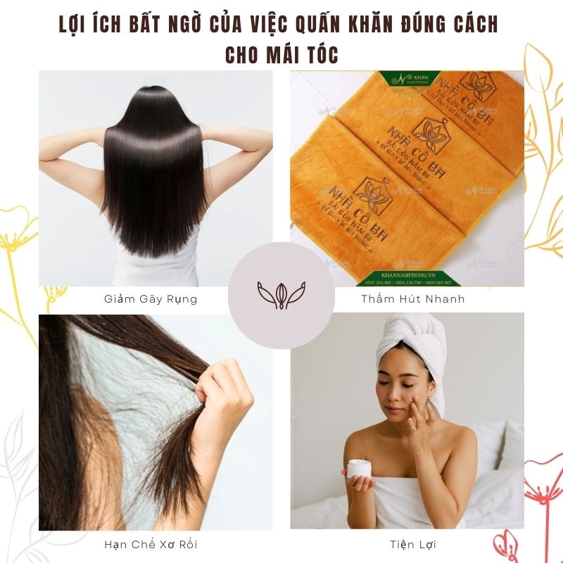 Lợi ích bất ngờ của việc quấn khăn đúng cách cho mái tóc Lợi ích bất ngờ của việc quấn khăn đúng cách cho mái tóc