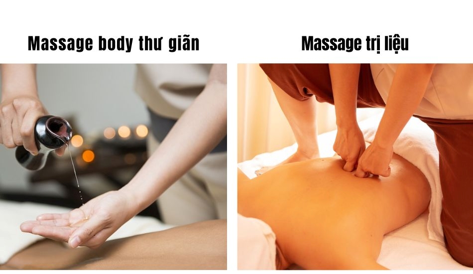 Massage body thư giãn khác gì với massage trị liệu