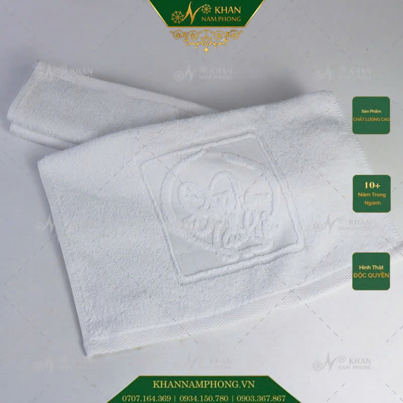 Khăn tay khách sạn cotton dập logo