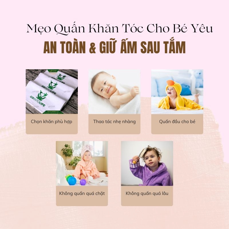 Mẹo quấn khăn tóc cho bé yêu Mẹo quấn khăn tóc cho bé yêu
