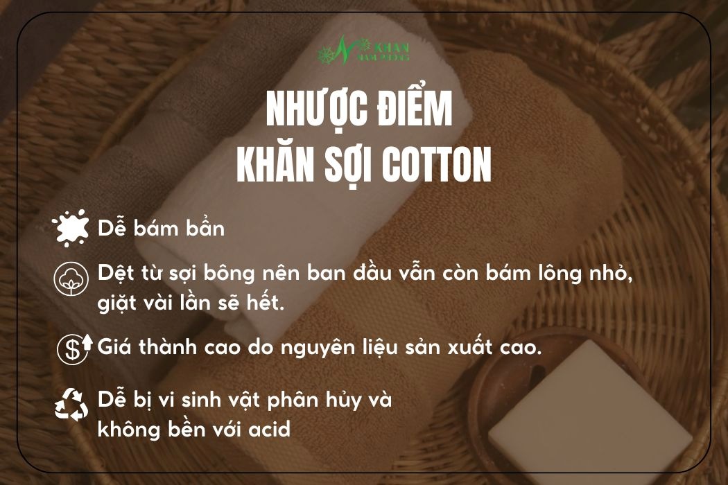 Nhược điểm khăn sợi cotton