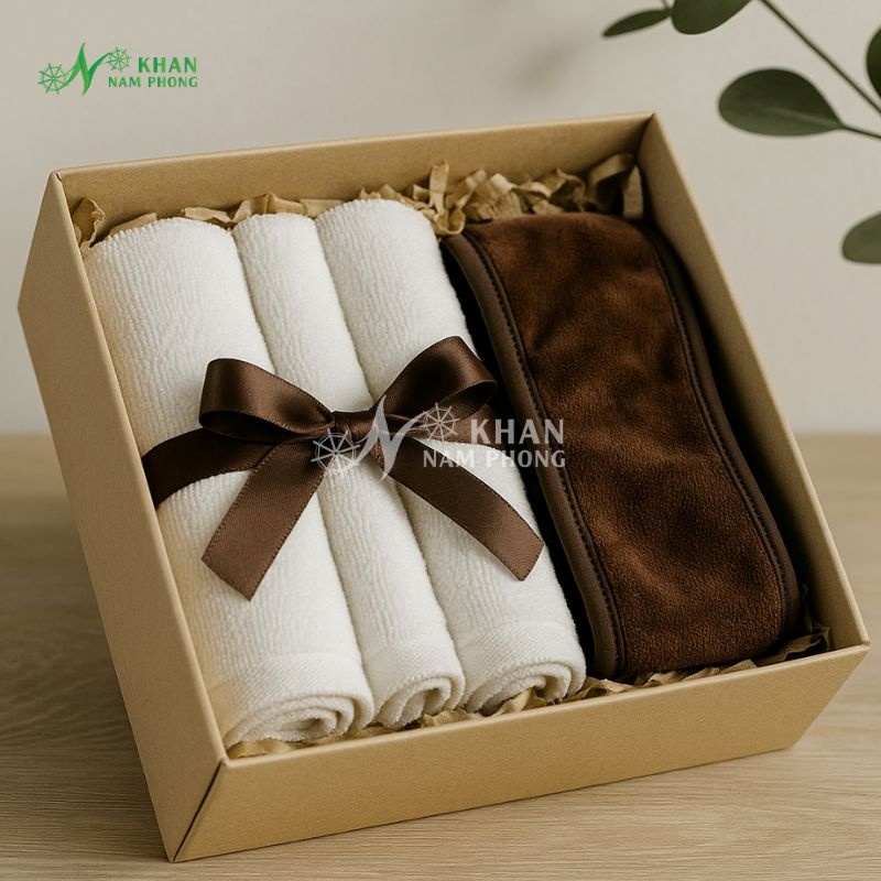 Set 3 khăn cotton và băng đô microfiber chỉ từ 100k
