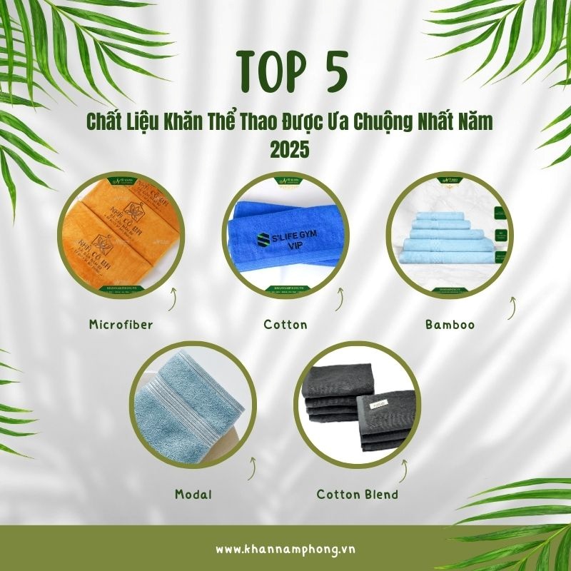 Top 5 chất liệu khăn thể thao được ưa chuộng năm 2025