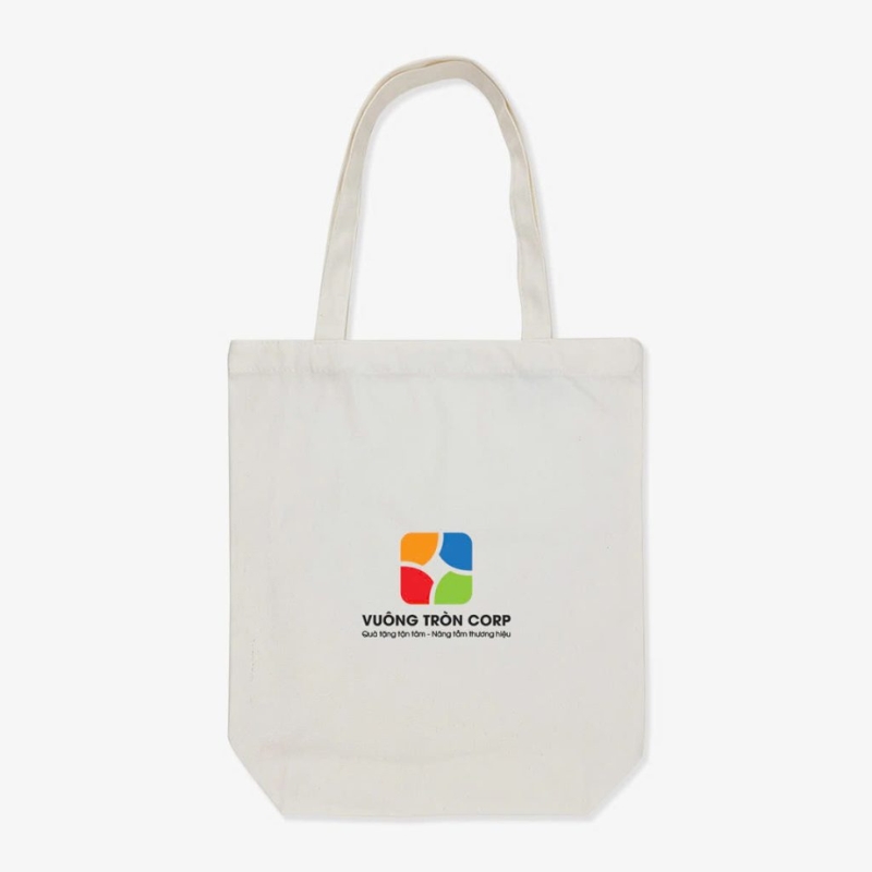 Túi tote canvas in logo công ty làm quà 20/10 cho công nhân, nhân viên