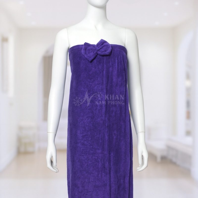 Váy Quây Spa, Clinic, TMV Màu Tím Chất Liệu Microfiber Freesize