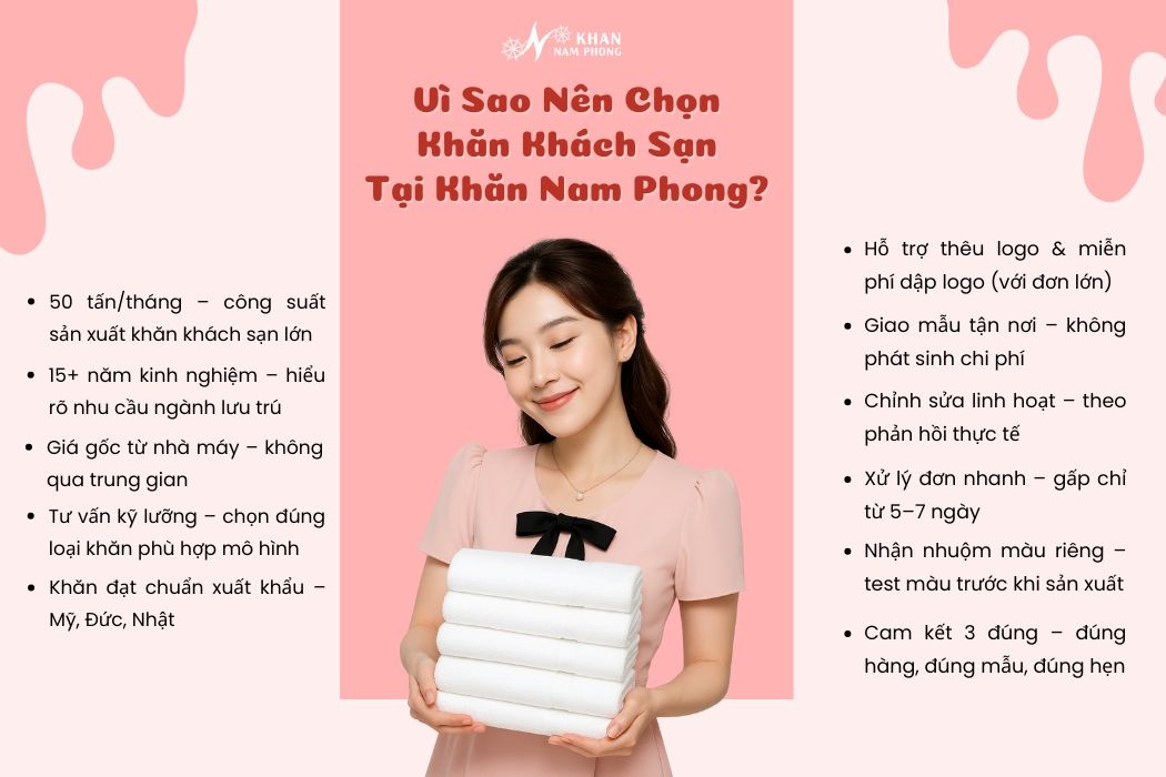 Vì sao nên chọn khăn khách sạn tại Nam Phong?