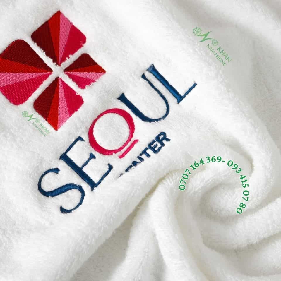 Khăn tắm thêu logo SEOUL (Cotton)
