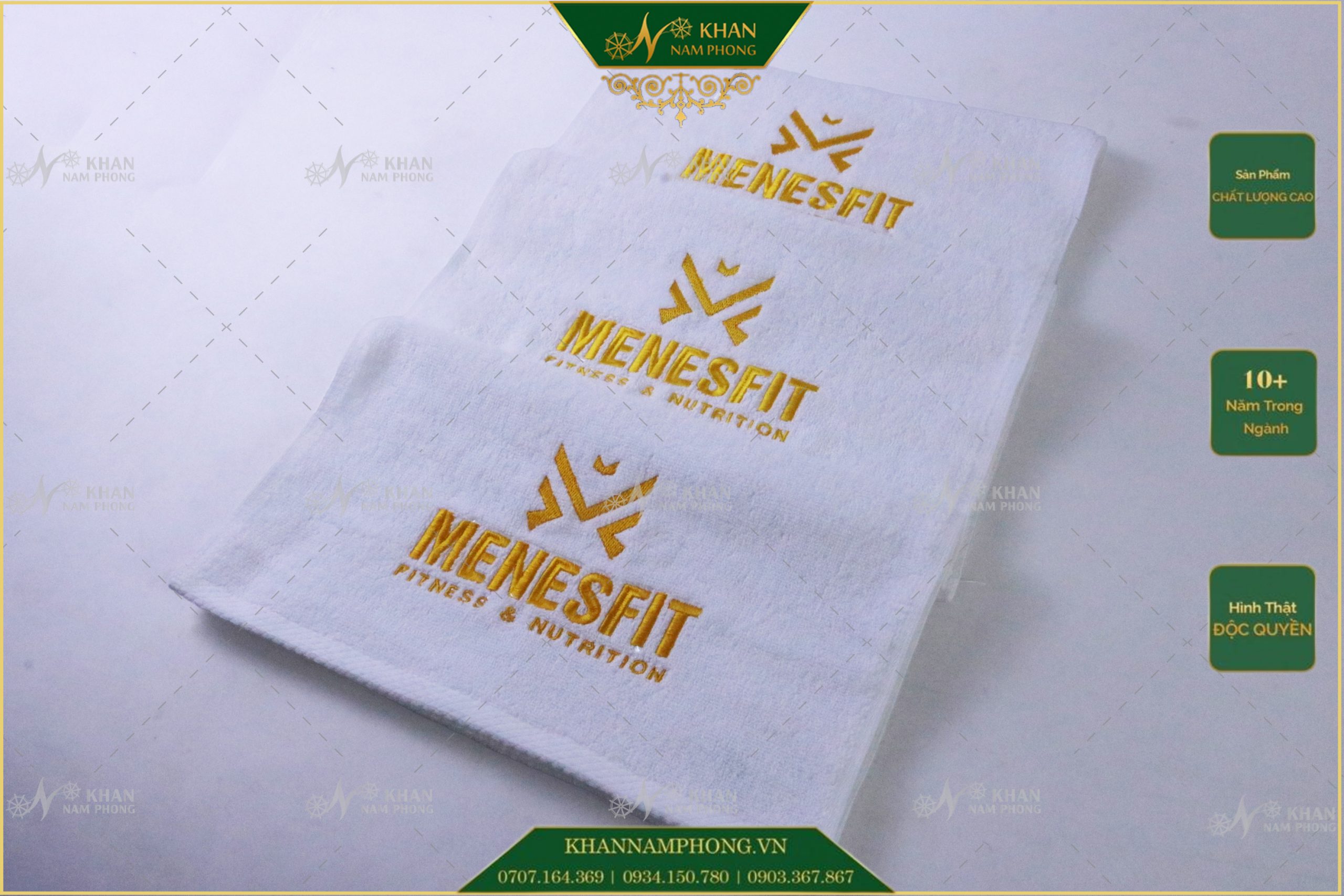 Khăn thêu logo MENESFIT FITNESS & NUTRITION