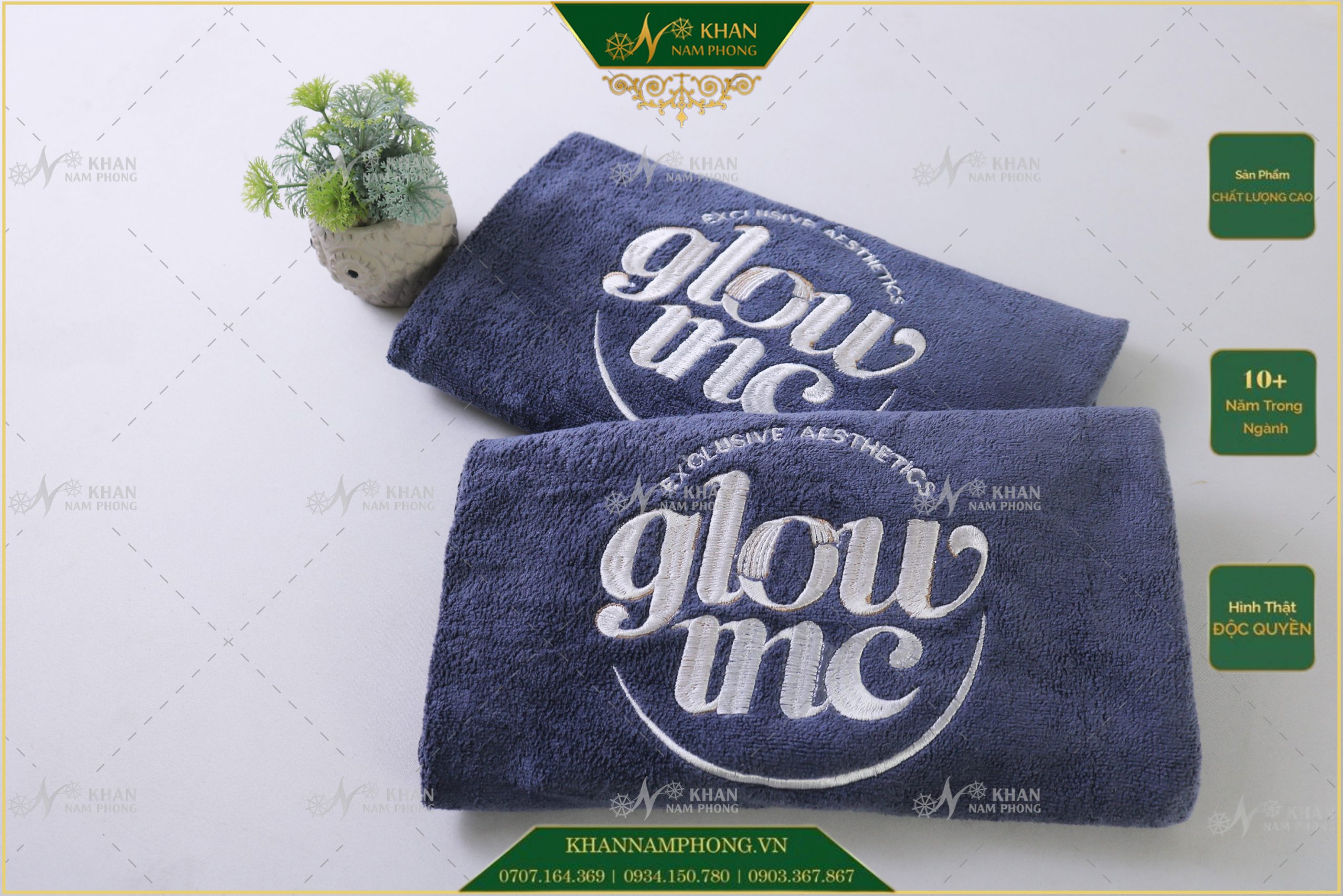 Khăn Microfiber thêu logo đẹp