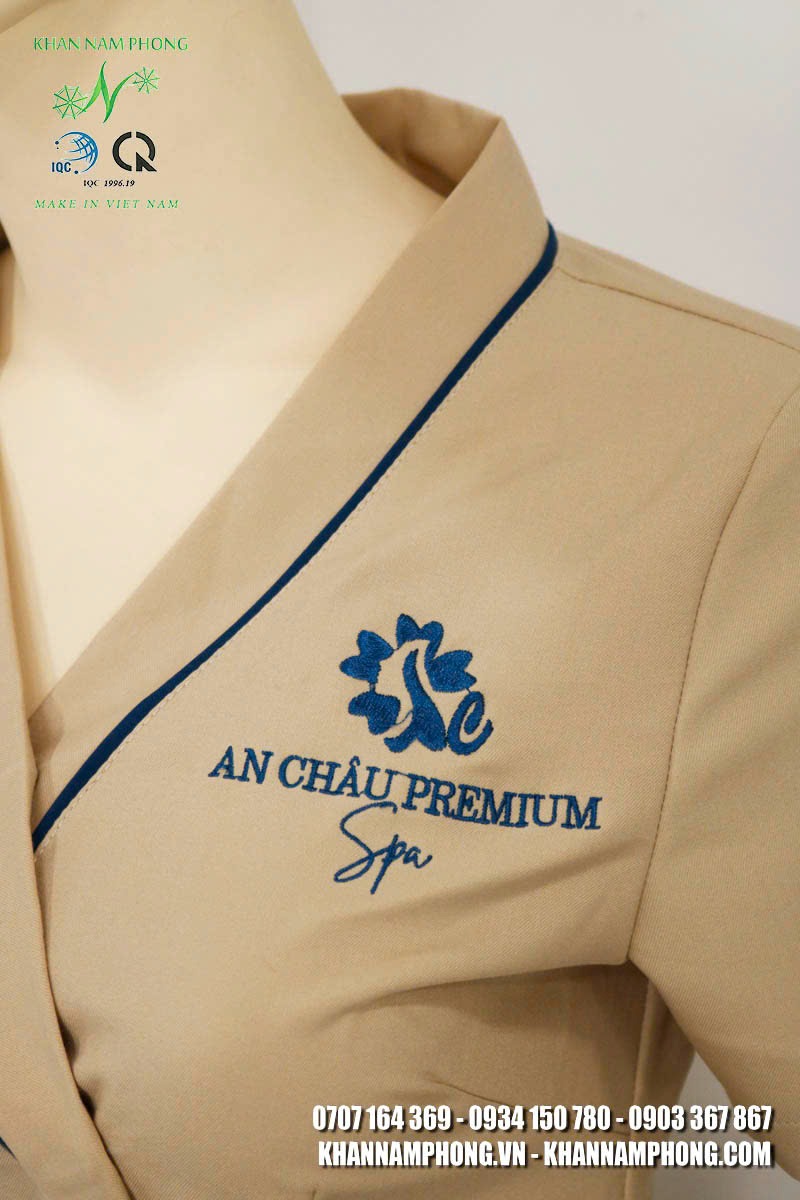 Đồng phục thêu logo sang trọng từ nhà An Châu Premium Spa