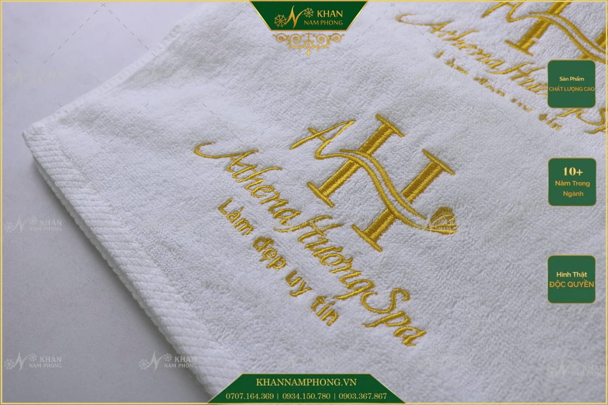 Logo thêu xinh cùng Athena Hương Spa