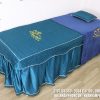 Ga giường Lisa Spa lụa chần bông màu xanh navy