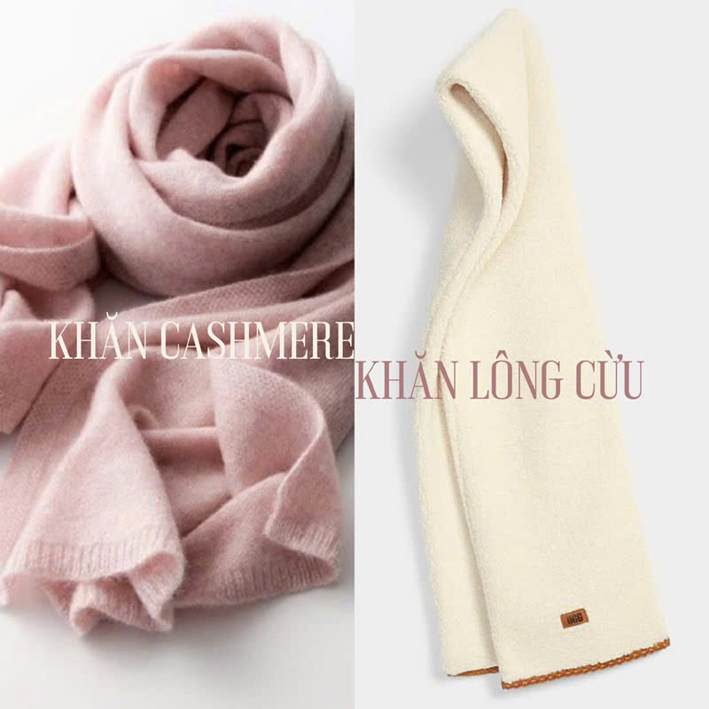 So sánh khăn cashmere và khăn lông cừu