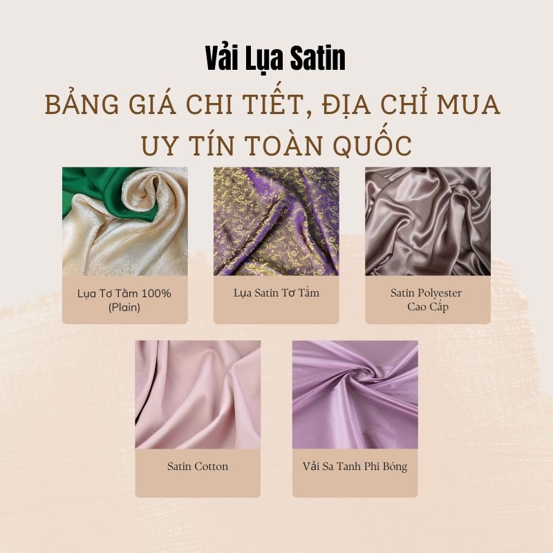 Bảng giá chi tiết và địa chỉ mua vải lụa satin uy tín toàn quốc