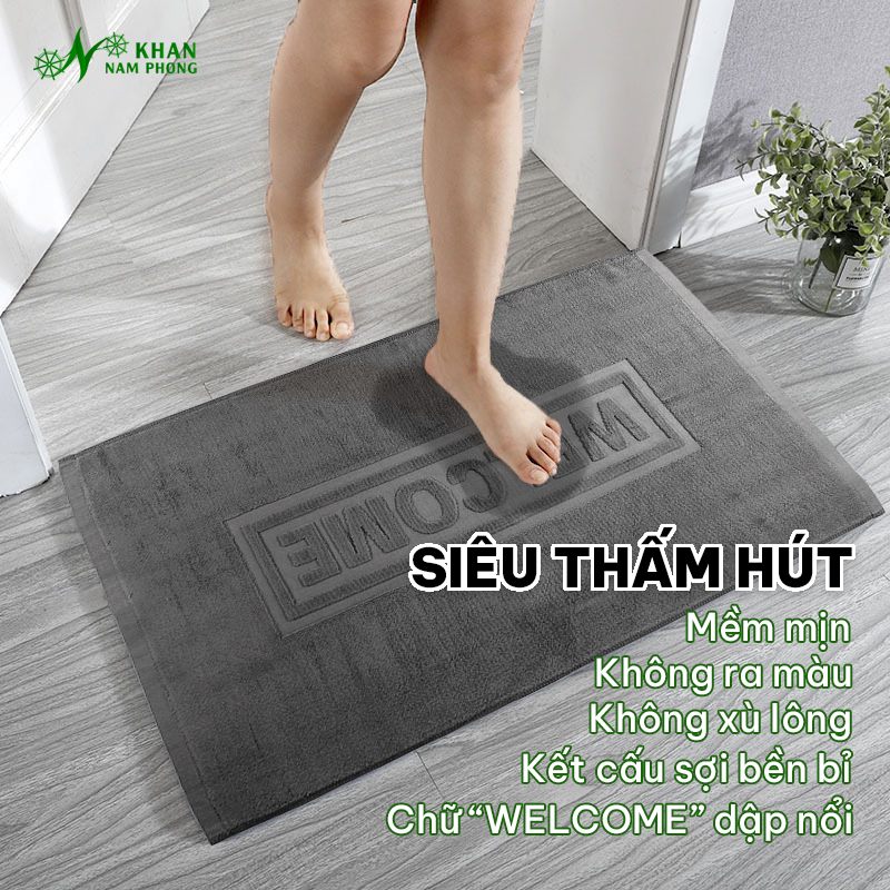 Đặc điểm nổi bật của thảm chân khách sạn cotton dập logo 45x75cm