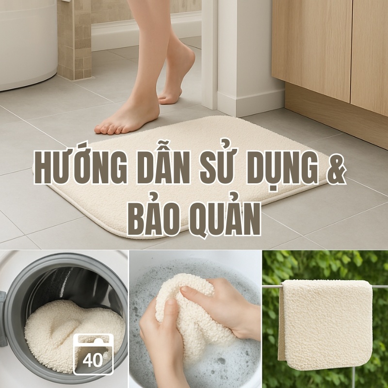 Hướng dẫn sử dụng và bảo quản thảm chân khách sạn cotton
