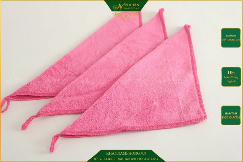 Khăn lau bếp microfiber màu hồng