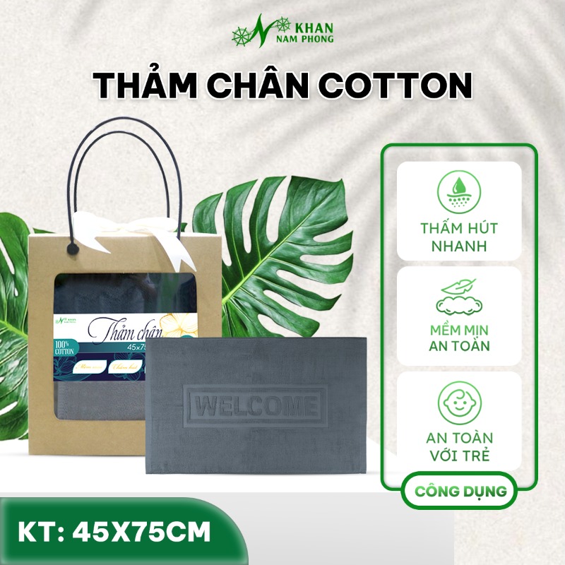 Thảm chân khách sạn cotton dập logo 45x75cm