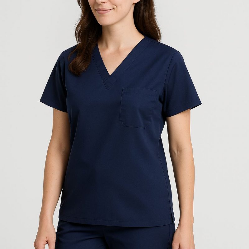 Áo BLouse Y Tá, Phụ Tá (Bộ Scrubs) Nam/ Nữ Màu Xanh Đen Đậm Cotton