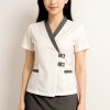 Váy Đồng Phục Spa Nữ Màu Trắng Cotton Nhật