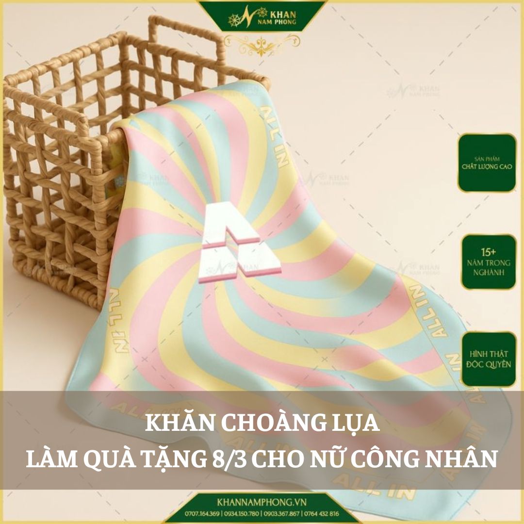 Khăn choàng lụa làm quà tặng 8/3 cho nữ công nhân Khăn choàng lụa làm quà tặng 8/3 cho nữ công nhân