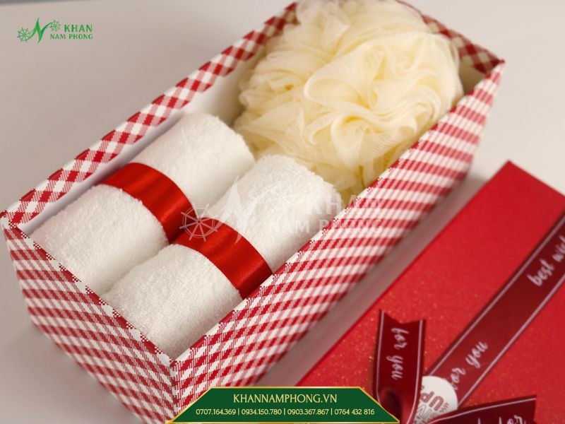 Khăn cotton kèm bông tắm làm quà tặng công đoàn Khăn cotton kèm bông tắm làm quà tặng công đoàn