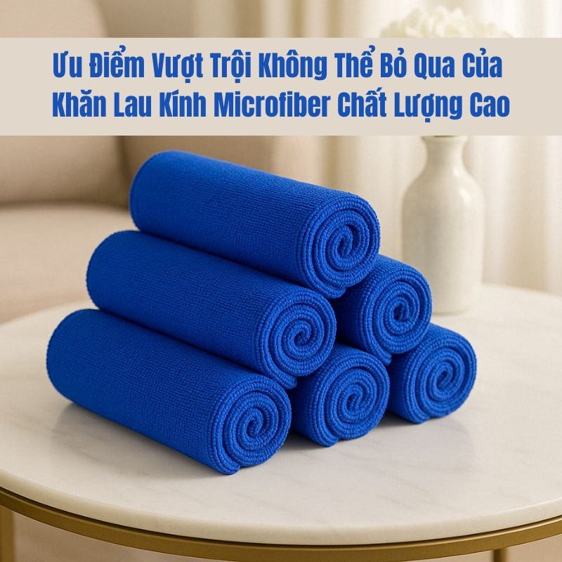 Ưu điểm vượt trội của khăn lau kính microfiber chất lượng cao