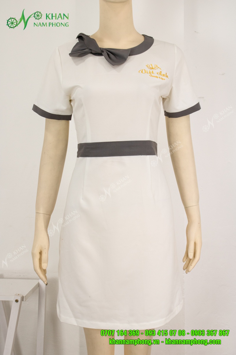 Váy đồng phục spa liền thân