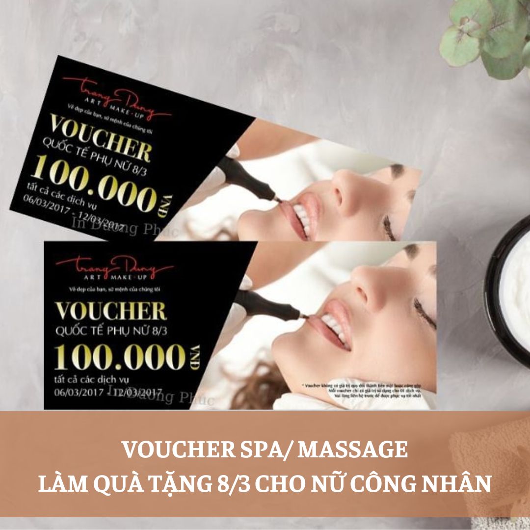 Voucher spa, massage làm quà tặng 8/3 cho nữ công nhân Voucher spa, massage làm quà tặng 8/3 cho nữ công nhân