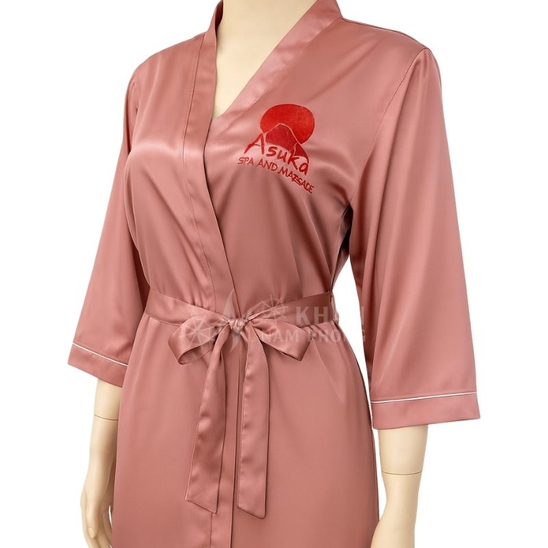 Áo Choàng Màu Hồng Chuyên Dụng Cho Spa, Resort, Khách Sạn Cotton Lạnh Freesize
