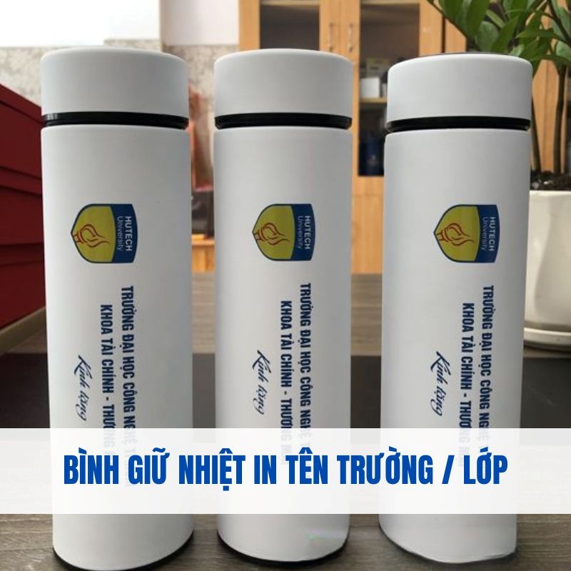 Bình giữ nhiệt in tên trường lớp làm quà kỉ yếu cho bạn gái