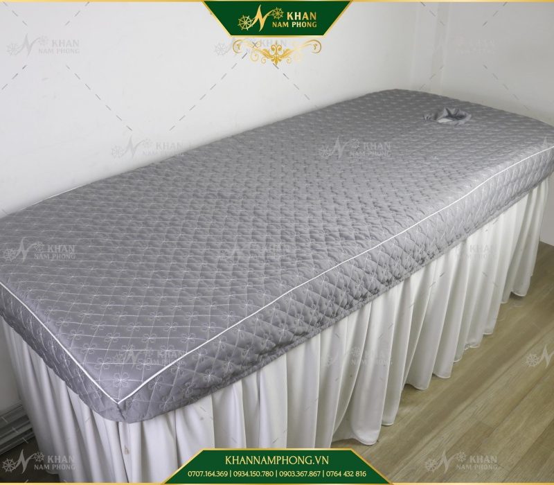 Drap Giường Cotton Chần Bông Họa Tiết Hoa