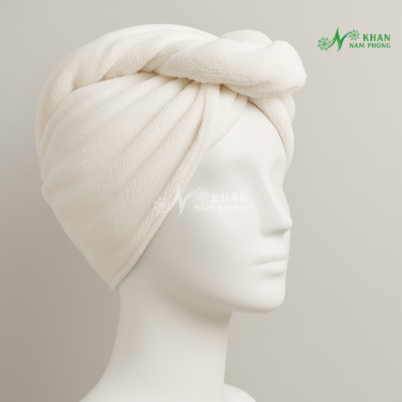 Mũ trùm tóc spa microfiber màu trắng