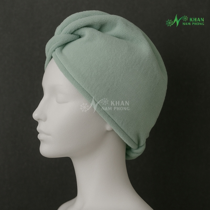 Mũ trùm tóc spa microfiber màu xanh mint