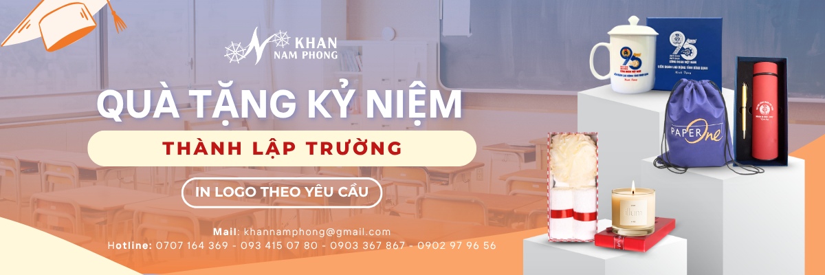 Quà tặng kỉ niệm ngày thành lập trường - In/thêu logo theo yêu cầu