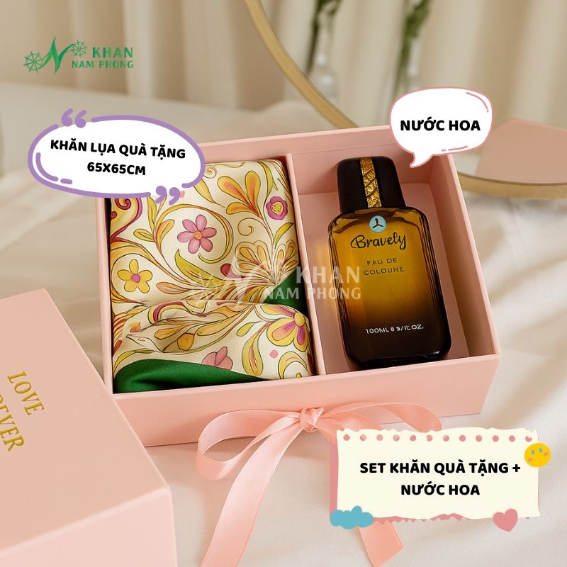 Set khăn lụa quà tặng và nước hoa nhân ngày thành lập trường