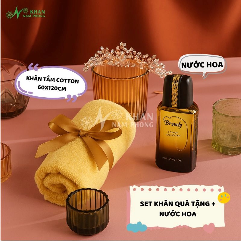Set khăn quà tặng cotton và nước hoa làm quà tặng trường học- giá tại xưởng