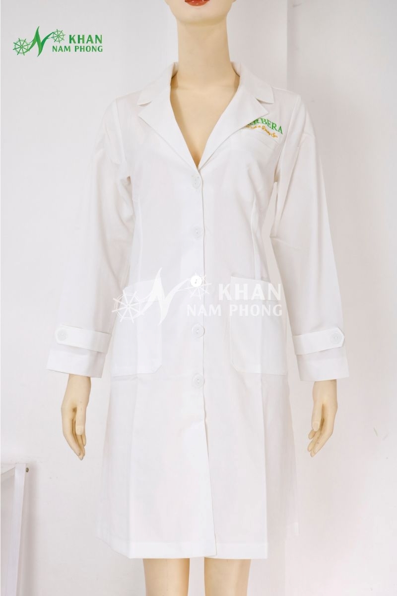Áo blouse trắng bệnh viện vải kate