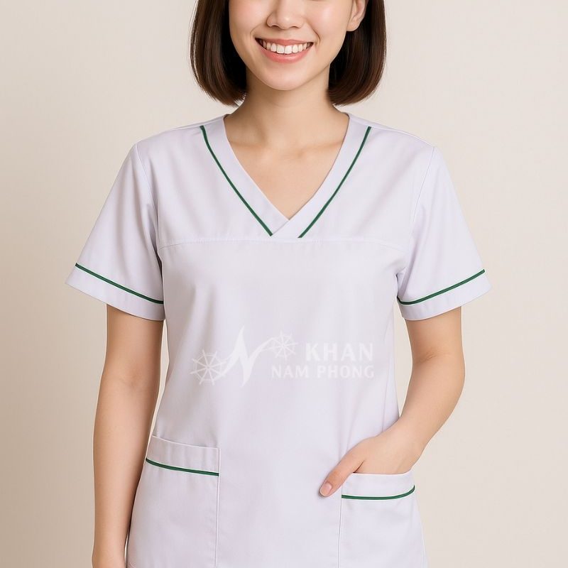 Bộ Quần Áo Blu Scrubs Cổ Tim