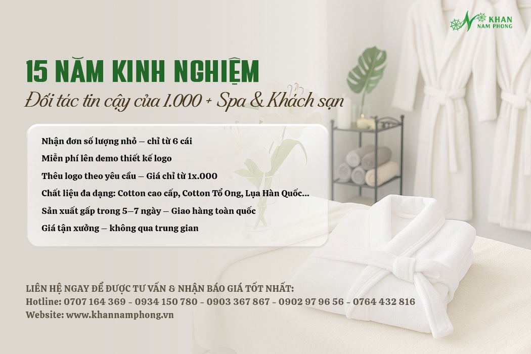 Áo choàng tắm số lượng lớn cho khách sạn, spa