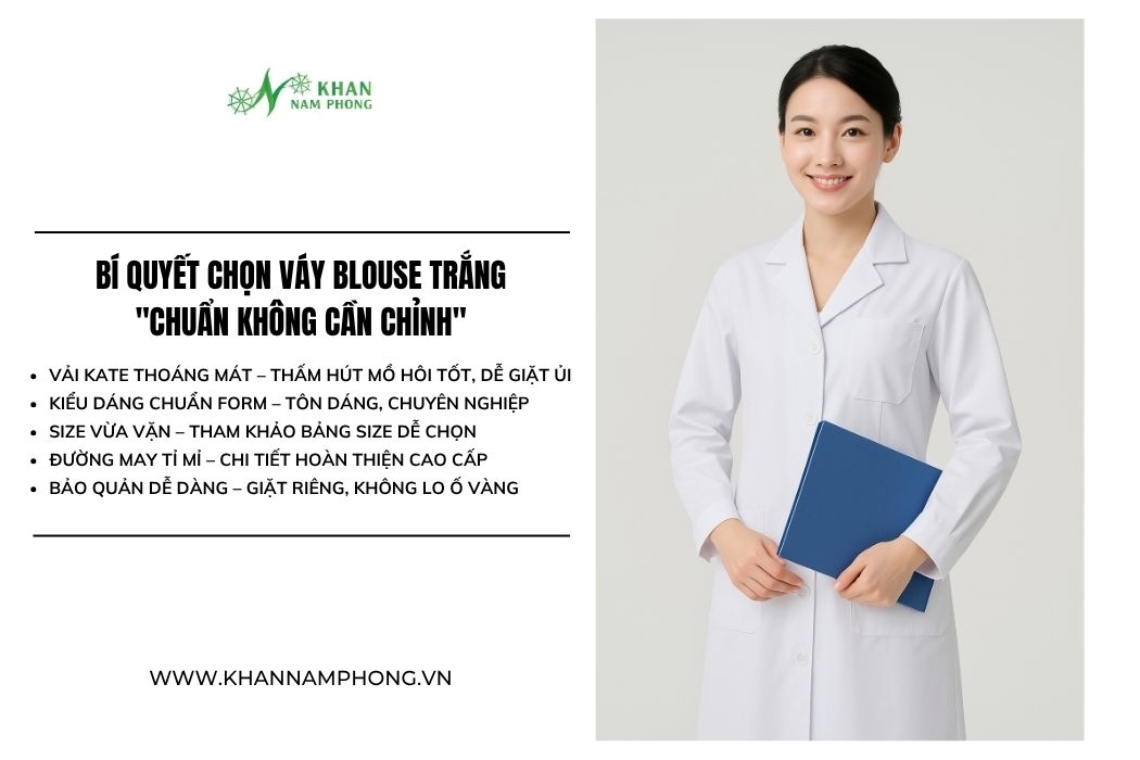 Bí quyết chọn váy blouse trắng chuẩn không cần chỉnh