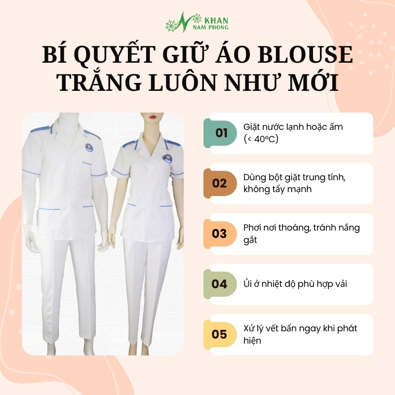 Bí quyết giữ áo blouse trắng luôn như mới