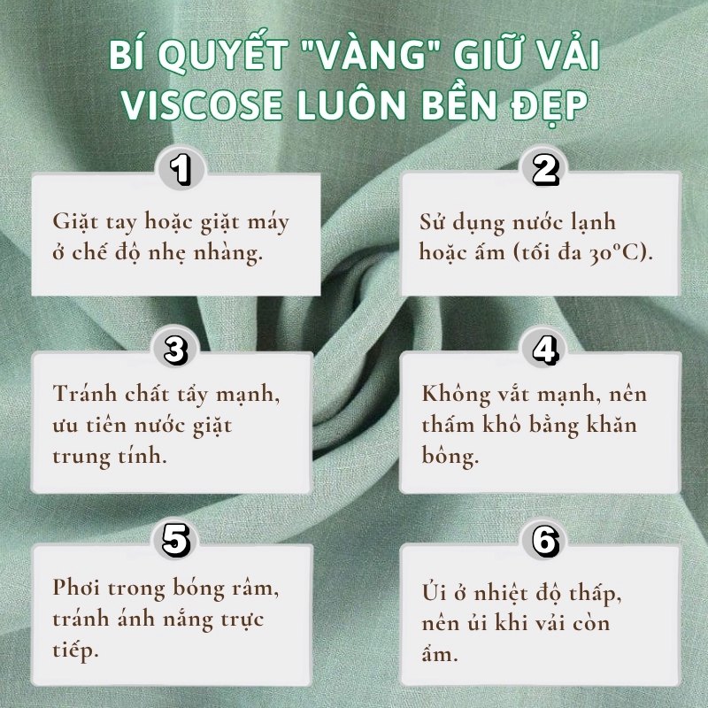Bí quyết vàng giữ vải viscose luôn bền đẹp