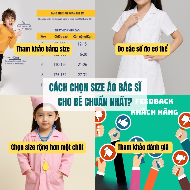 Cách chọn size áo bác sĩ cho bé chuẩn nhất