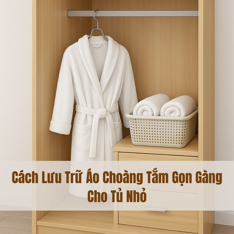 Cách lưu trữ áo choàng tắm gọn gàng cho tủ nhỏ