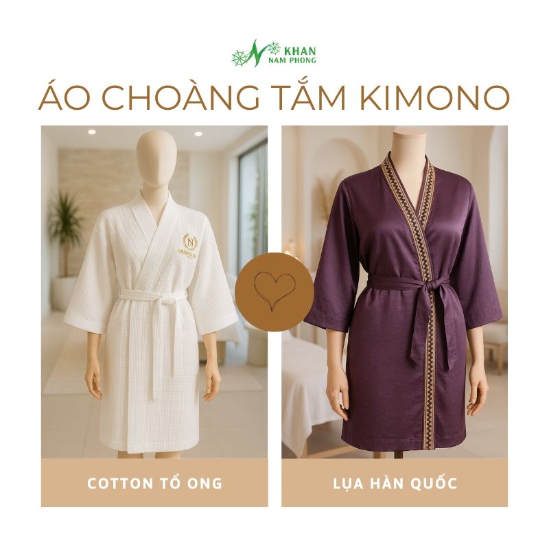 Chất liệu áo choàng tắm kimono cao cấp